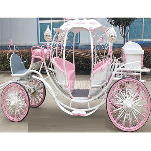 Joli chariot à thème de cendrillon en or blanc Chariot de citrouille de noël de haute qualité Beau chariot de cendrillon éclairé - Product Image 3