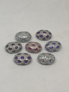 Piedra de Color Natural Plata Esterlina Pave Diamante 24x14MM Tamaño Negro Vermeil - Product Image 3