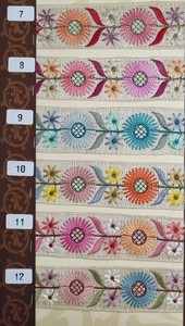 Nappe brodée florale 100% coton sur mesure divers motifs ethniques en base noire à différentes fins et tailles - Product Image 5