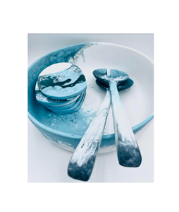 Ensaladera de resina con cuchara Juego de ensaladeras vintage fácil de limpiar con cuchara para utensilios de cocina y venta - Product Image 4