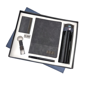Coffret cadeau exécutif Combo cadeau 5 en 1 contenant une bouteille isolante, un cahier, un stylo à bille noir, un porte-carte, un porte-clés - Product Image 4