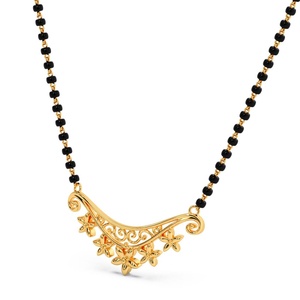 Pendentif ethnique Mangal Sutra en acier inoxydable plaqué or 14 carats avec un design minimaliste pour un usage quotidien, colliers de mariage pour femmes - Product Image 2