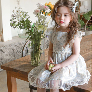 Abito Estivo 2024 per Bambine, Design Coreano con Maniche a Sbuffo e Motivi Floreali, Vestito in Cotone per Bambine da 2 a 10 Anni - Product Image 4