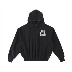 Sweat-shirts unisexes surdimensionnés à fermeture éclair personnalisée, lavage à l'acide, streetwear en gros, broderie usée, coton - Product Image 1