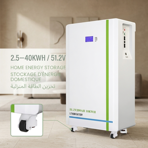 Batterie de stockage d'énergie mobile LiFePO4 15 kWh 51,2 V sur roulettes pour la maison, stockage solaire de secours, panneau à boutons LCD, CAN RS485, parallèle, IP55 - Product Image 1