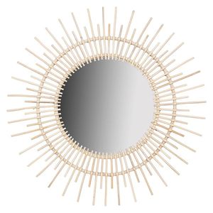 Espejo de maquillaje de ducha de diseño profesional, espejo de ratán de forma redonda, espejo de ratán de mimbre de sauce Natural decorativo, interiores - Product Image 2