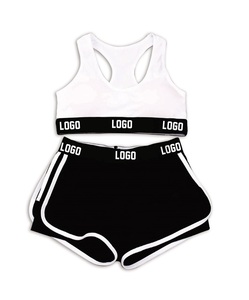 Conjunto de Yoga de Dos Piezas para Mujer de Talla Grande con Logotipo y Diseño Personalizados de Alta Calidad, Conjunto de Top y Pantalones Cortos de Yoga Transpirables de Secado Rápido, Hecho en Pakistán - Product Image 4