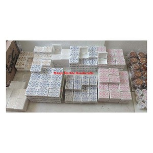 Design moderne Inde Meilleur article fabriqué à la main Boîte incrustée de marbre avec couleur de conception de forme multiple de nacre pour l'emballage de bijoux - Product Image 4