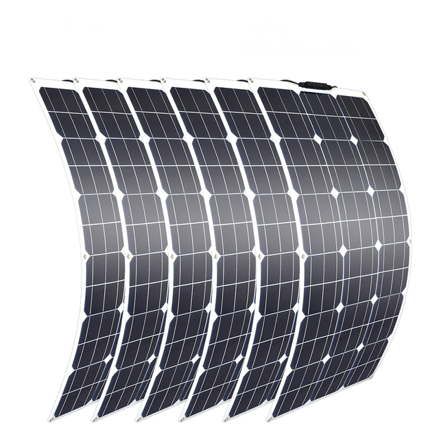OEM Customizable 100W 200W 300W 400W 500W ETFE Flexible PV Solar Panels with 12v 18v 24v Battery Charger for RV Boat Car Home