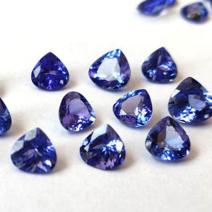 Tanzanite naturelle 7mm-9mm pierre précieuse en vrac à facettes taillée en cœur pour la fabrication de bijoux au prix de gros - Product Image 1