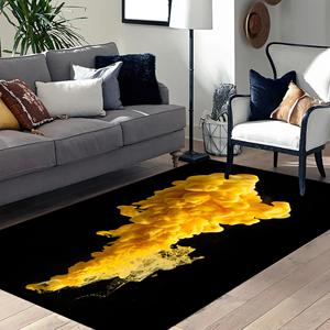 Yellow Smoke Printed <b>Rug</b>: Modern, Anti-Slip, Custom Design,<b>Chenille</b> <b>Rug</b> - Product Image 2