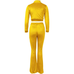 Conjunto de chaqueta corta y pantalón largo con cremallera para mujer al por mayor, chándal estilo bolsillo, ropa de calle de moda | Servicio OEM - Product Image 5