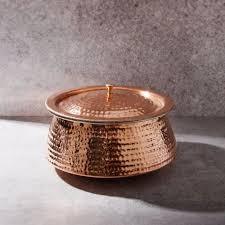 Juego Handi martillado de cobre puro Premium con forro de hojalata, utensilios de cocina tradicionales para servir y cocinar, juego de regalo de vajilla elegante - Product Image 3