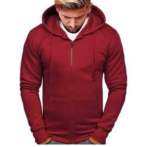 Automne hommes 100% coton pull à capuche de haute qualité à manches longues sweat zippé personnalisé OEM impression conception solide coupe surdimensionnée - Product Image 1
