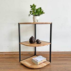 KGT68019 Wood Corner <b>Shelf</b> in Fan-Shape for Living Room Space - Product Image 6