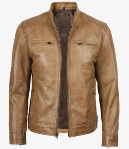 Chaqueta Bomber de cuero retro para hombre al por mayor diseñada en estilo de carreras clásico para un atractivo atemporal para hombres - Product Image 1