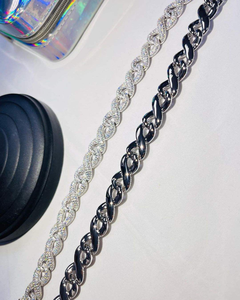 สร้อยคอคิวบันชุบทองคำขาวขนาด 15 มม. 18 มม. 20 มม. แบบกำหนดเองได้ ประดับเพชรโมอิสซาไนต์ทรงบาแกตต์ VVS  งานจิวเวลรี่แบบ Iced Out สั่งทำได้ - Product Image 2