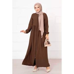 Abaya Marrón con Mangas Elásticas para Jóvenes, Diseño Juvenil - Product Image 3