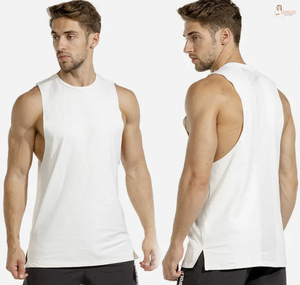 Men's Casual Fitness Breathable Slim Sports Summer <b>Sleeveless</b> Tank <b>Top</b> 100% Cotton Quick Dry Gym - Product Image 1