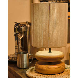 Wabi-Sabi โคมไฟตั้งโต๊ะไม้แท้สีวอลนัท-สไตล์ญี่ปุ่นสำหรับห้องนั่งเล่น, ห้องเรียน, ห้องนอนนักออกแบบ - Product Image 3