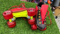 Patins à roulettes unisexes avec dessus en PU, 4 roues, semelle intermédiaire en caoutchouc, fermeture à enfiler, toutes tailles, pour les saisons printemps, automne, hiver