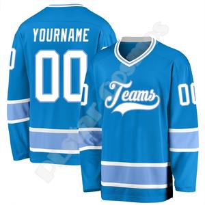 NewFashion Hockey Jersey Nombre personalizado Equipo Logo Número Colorido Pullover Manga larga Transferencia de calor Impreso Harajuku Casual Divertido - Product Image 1