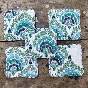 ถาดรองน้ำชาผ้าคอตตอนบุผ้าพิมพ์ลายทนทานทนทานทนทานต่อการใช้งานพร้อมท่อหม้อร้อนอุปกรณ์เสริมสำหรับเครื่องดื่ม - Product Image 1