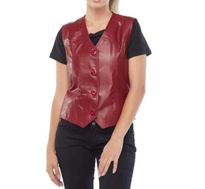 Chaleco de Cuero para Mujer, Impermeable, Ecológico, Acolchado, con Cierre, Transpirable, Talla Grande - Product Image 1