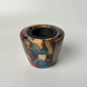 Quemador de incienso de madera de mango artesanal Bela de tonos azules personalizado 3x3 pulgadas para regalos o decoración del hogar con uso aromático - Product Image 6