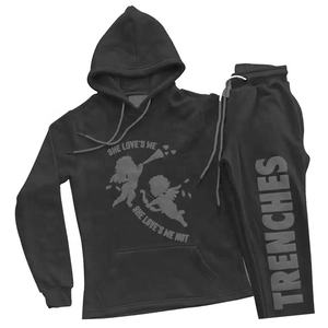 Servicio OEM Ropa deportiva personalizada Chándal para hombre 100% algodón Ecológico Ropa de equipo en relieve - Product Image 3