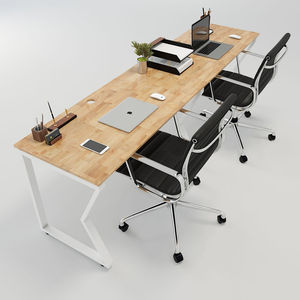 Mconcept HBMC026 2-Parallel Cluster <b>Desk</b> 60x240cm Modern Minimalist Design Contemporary <b>Office</b> Furniture <b>Foldable</b> Melamine Wood - Product Image 3