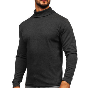 Camiseta de Cuello Alto de Manga Larga para Hombre, Cálida, Antibolitas, de Poliéster/Algodón, Corte Regular, Forrada, de Punto, de Alta Calidad - Product Image 2