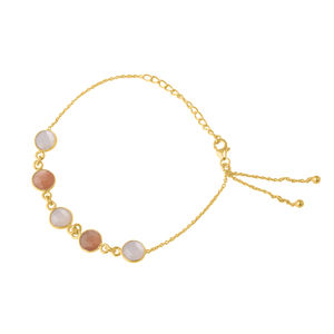 Bracelet en argent sterling 925 à coupe ronde et pierres précieuses plaquées or Bracelet à la mode pour cadeau de mariage pour femme. - Product Image 3