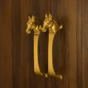 Poignée de porte en métal industriel robuste avec design cheval et finition chromée satinée pour usage commercial pour la vente à l'exportation - Product Image 2