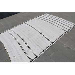 พรมวินเทจสไตล์ตุรกี ขนาด 5.4x8.4 ฟุต พรมสีขาวขนาดใหญ่ - Product Image 3
