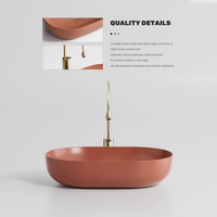 Vasque à poser en céramique rouge de luxe moderne pour projet de salle de bain d'hôtel ou de villa