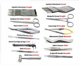Kit de tissus pour implants dentaires chirurgicaux, ostéotome Castroviejo, marteau, ciseaux, manche de scalpel Molt, ciseaux Goldman par SurgiRight - Product Image 1