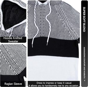 Colección Otoño Invierno 2024, jerséis con Capucha de punto informales a la moda para hombre, prendas de punto 3D cálidas de colores sólidos de manga larga transpirables - Product Image 3
