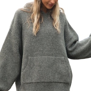 Nueva sudadera deportiva informal para mujer, Colección Otoño Invierno Primavera, forro transpirable holgado sostenible, tejido teñido liso - Product Image 4