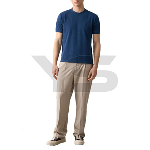 Camisetas de Jersey informales de talla grande transpirables de 100% algodón hechas a medida para hombre con cuello acanalado personalizado y serigrafía - Product Image 5