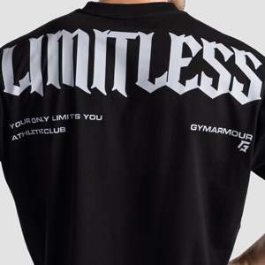 เสื้อยืดโอเวอร์ไซส์ GA Limitless สำหรับผู้หญิง สีดำ ผ้าเจอร์ซีย์คอตตอน ระบายอากาศได้ดี คุณภาพสูง มีไซส์ XS S XL XXS สไตล์ลำลอง - Product Image 6