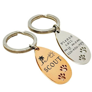 Etiqueta de identificación de pata de metal grabada personalizada, etiqueta de nombre de mascota personalizada para perros y gatos con opción de escritura a mano - Product Image 1