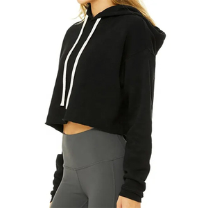 Latest Design Cotton/Polyester Fleece Cropped <b>Hoodie</b> Casual Wear <b>Long</b> Sleeves Winter High Street Style Quick Dry <b>Women</b> - Product Image 5