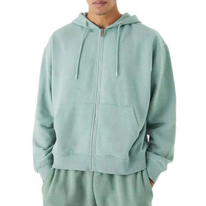 Sudaderas con Capucha Personalizadas de Alta Calidad, Estilo Holgado con Hombros Caídos, Cierre de Cremallera, para Hombre, 100% Algodón, para Invierno, con Bolsillo - Product Image 5