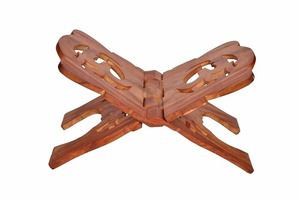 Soporte/soporte/descanso de libro OM plegable de madera moderno hecho a mano para el hogar/espacio de trabajo/lugares religiosos logotipo personalizado marrón Horizontal - Product Image 3