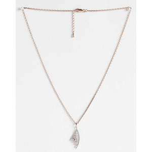 NOVAMART Fine 925 Sterling Silver <b>Lily</b> Pendant <b>Necklace</b> Rhodium Chain Geometric Plant Design Diamond Zircon Rose Gold Platinum T - Product Image 3