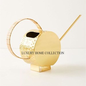 Stylish Copper-plated Floral-pattern Metal Water Can with a Sleek <b>Aesthetic</b> for Both Indoor and Outdoor Plant Care - Product Image 5