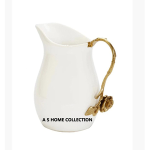 Kim loại trang trí thiết kế màu trắng gốm hình dạng mới với mạ Vàng xử lý nước bình - Product Image 1