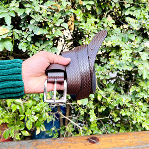 2026 cinturón de cuero genuino para hombre de diseñador hecho a medida 100% hebilla de latón macizo P2C cinturón de cuero Formal en relieve térmico - Product Image 6