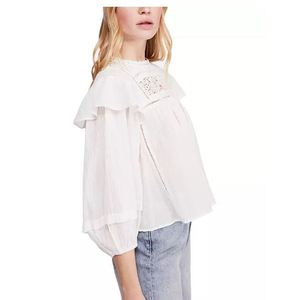 Top con Volant Laura da Donna Free People, Traspirante, Bianco, Taglia Piccola - Product Image 3